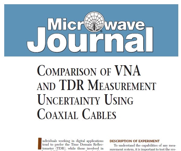 Comparison of VNA and TDR Measurement Uncertainty Using Coaxial Cables screenshot