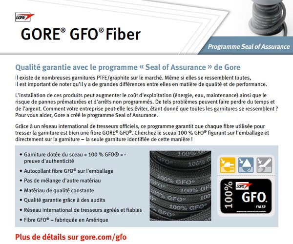 GORE® GFO® Fiber Seal of Assurance Flyer