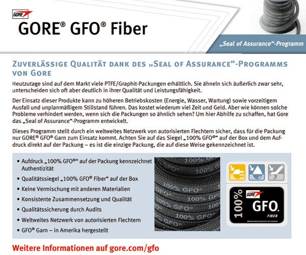 GORE® GFO® Fiber Seal of Assurance Flyer