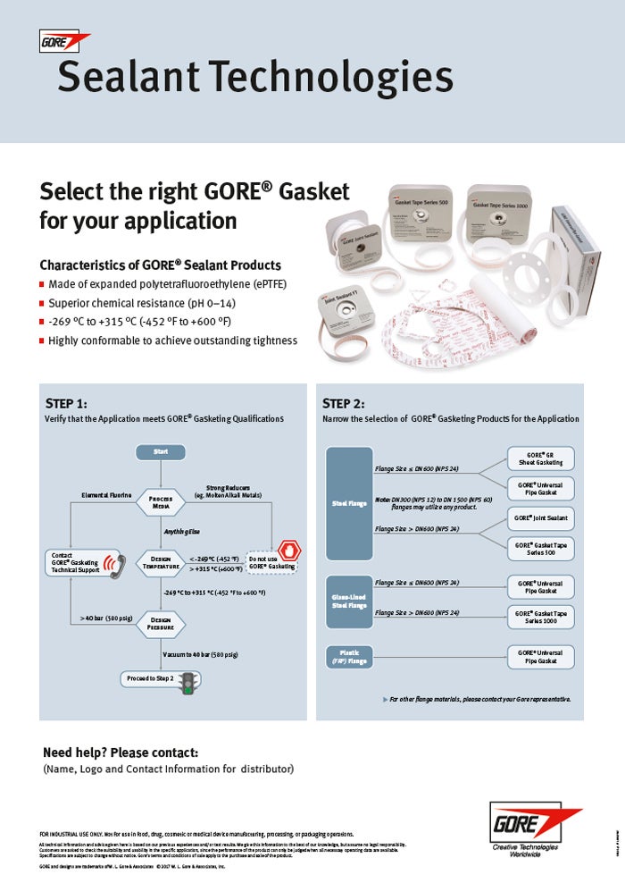 Sealant Product Selection Poster