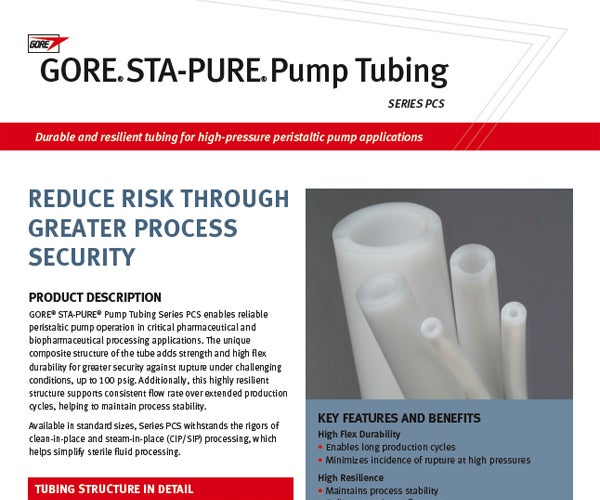 STA-PURE Pump Tubing Series PCS Data Sheet in English
