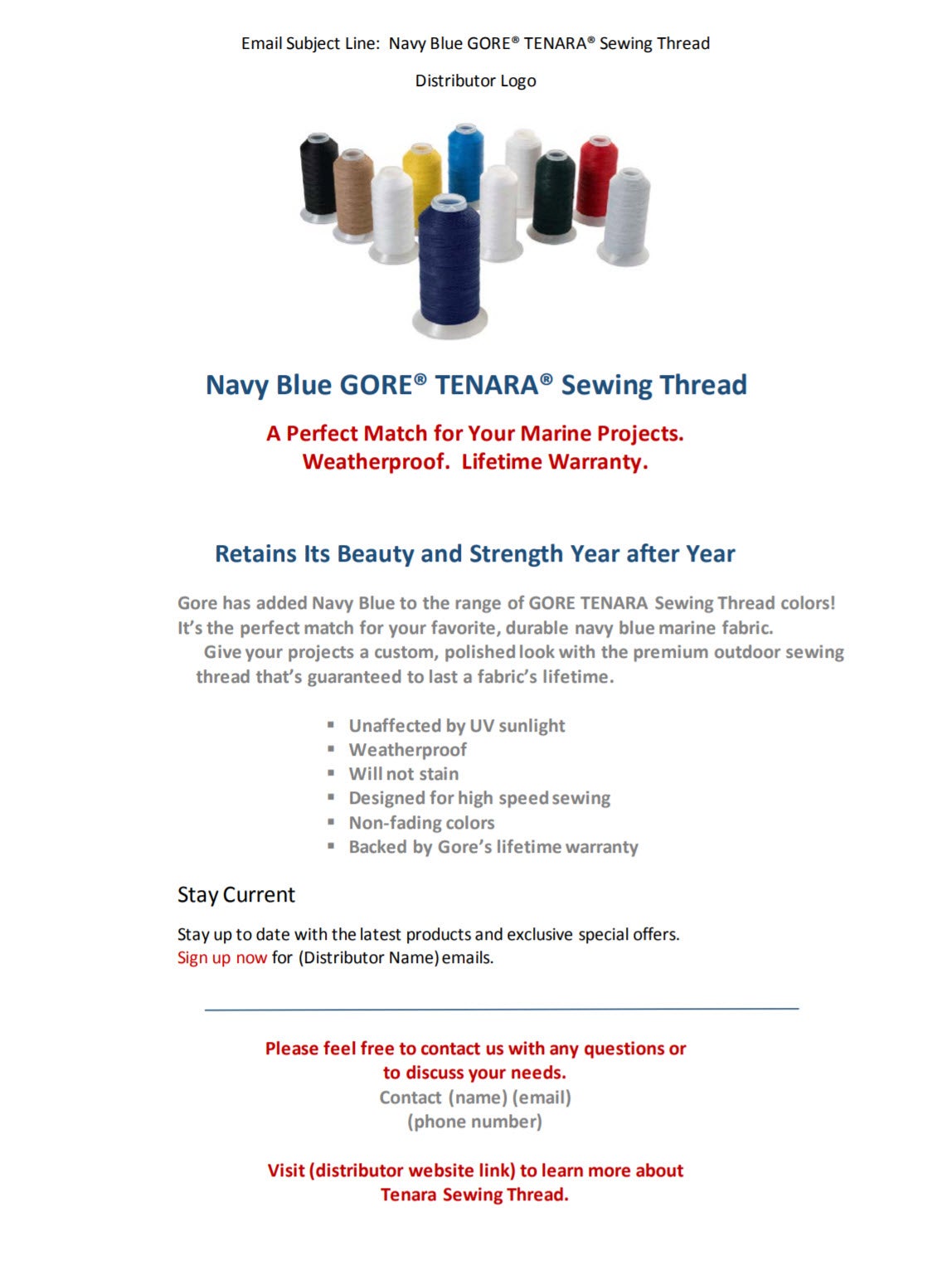 Sample Email Navy Thread Focus - Americas