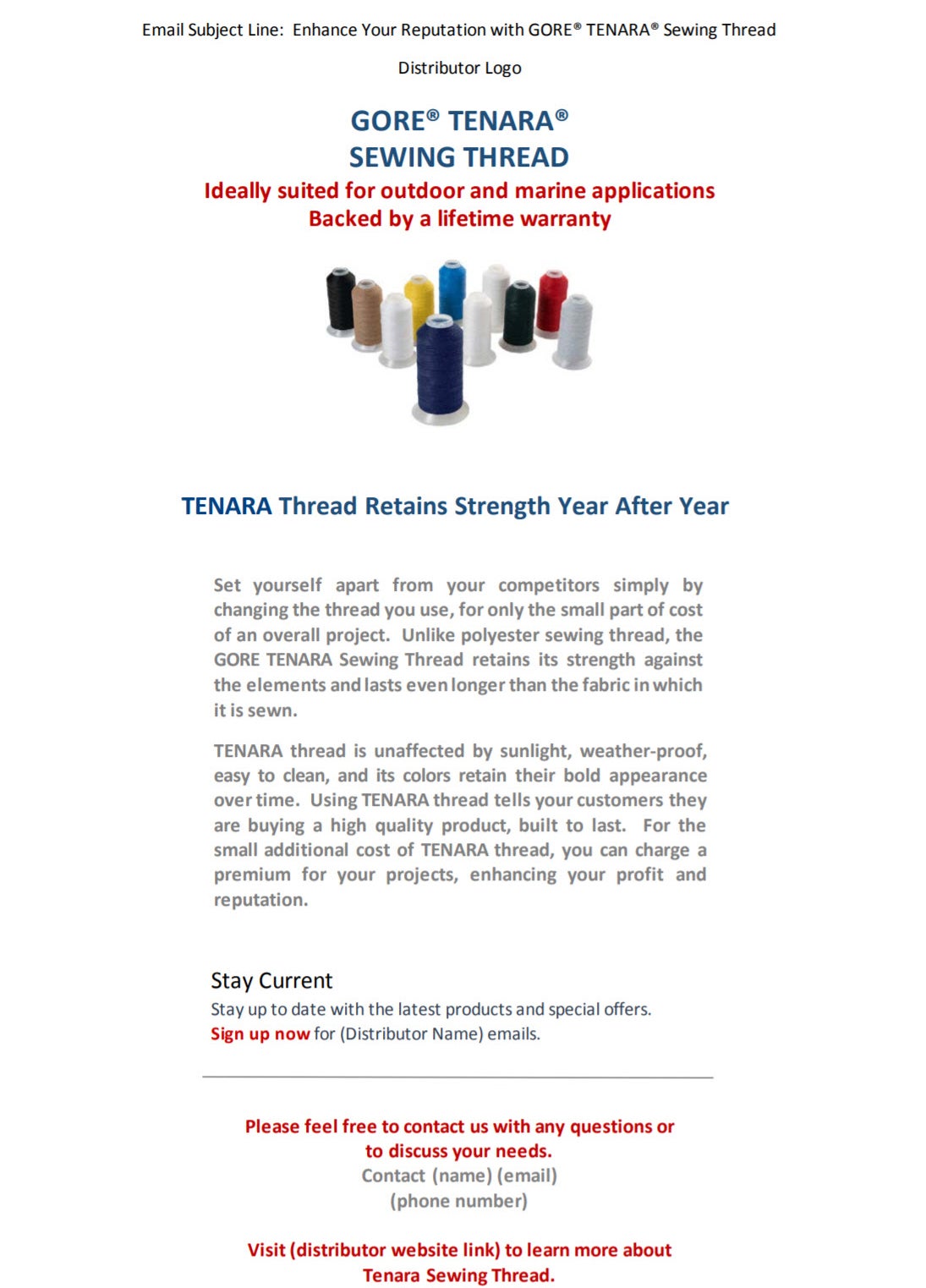 Sample Email One - Americas