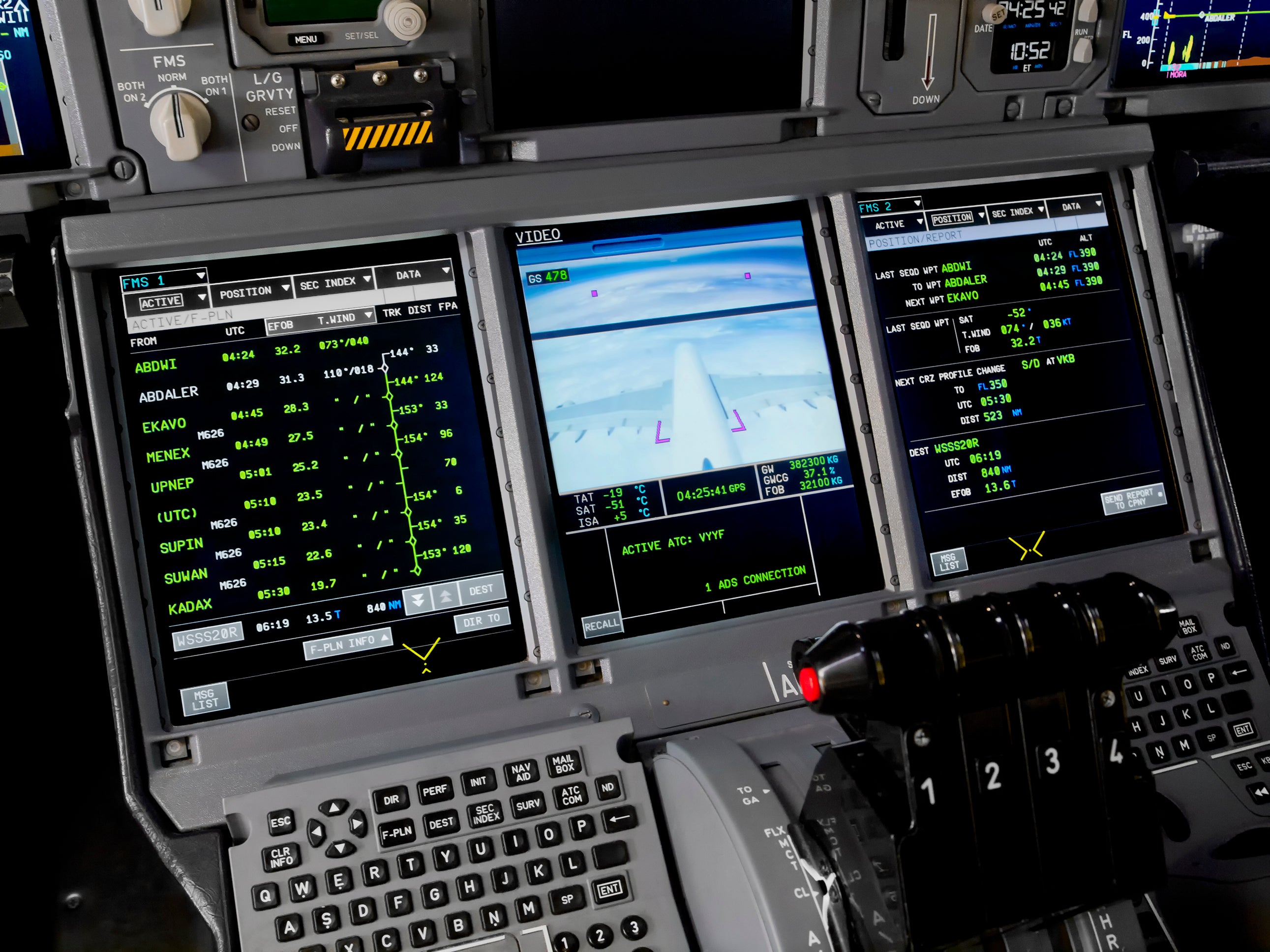 Gore’s fiber optic cables in a commercial aircraft cockpit.