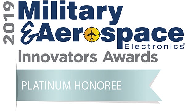 2019 Military & Aerospace Electronics Innovators Platinum Award Logo.