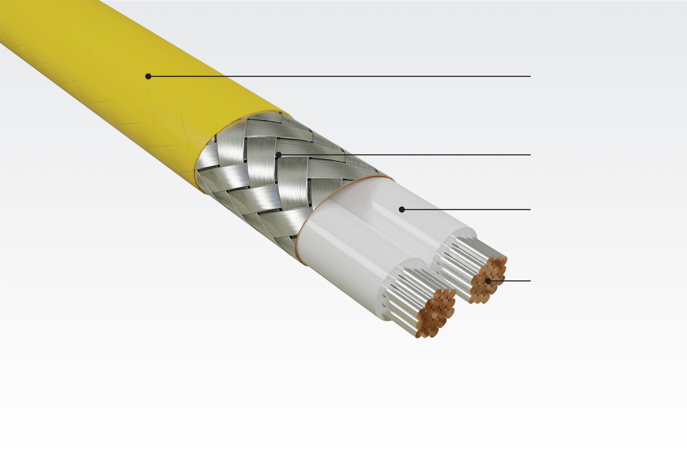 Construction of Gore’s durable, low-profile shielded twisted pair cables