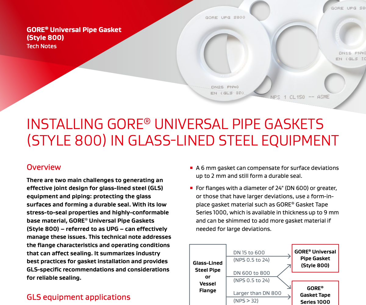 Gore UPG Installation Tech Notes GLS Equipment