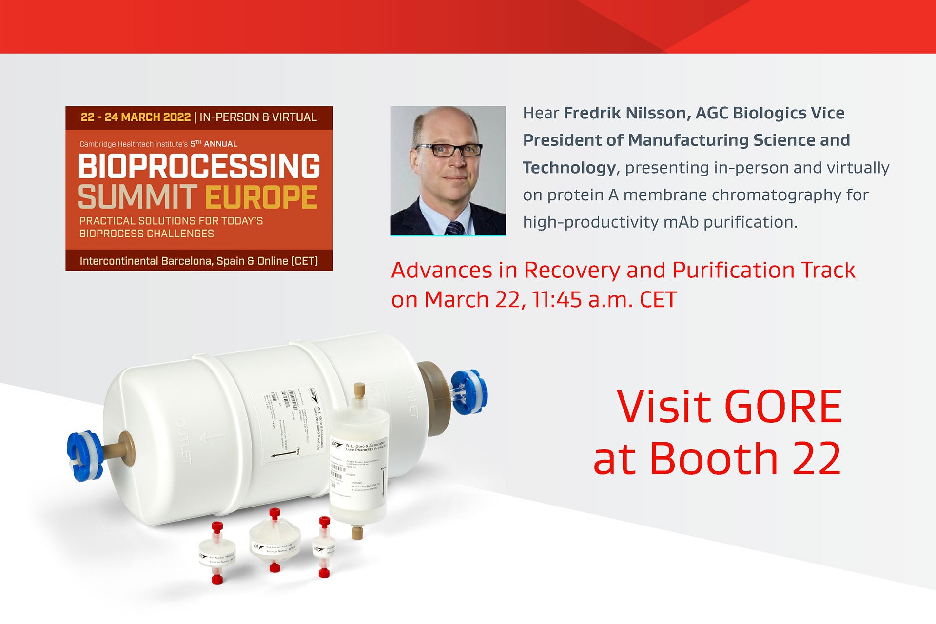 Visit GORE at Bioprocessing Summit Europe Gore