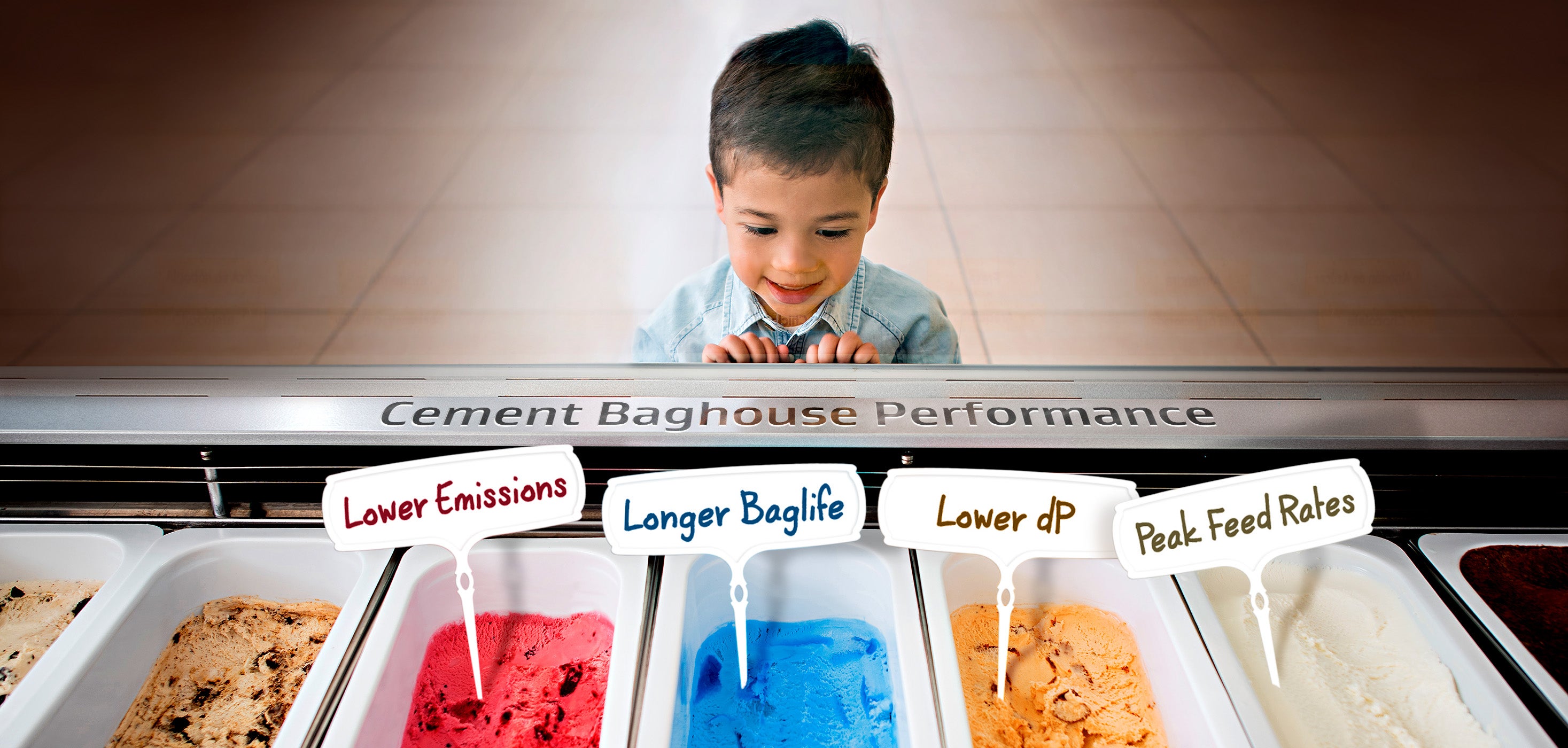 Boy choosing ice cream
