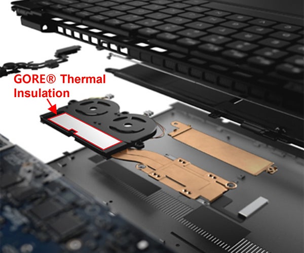 Image of GORE Thermal Insulation in a Dell laptop.