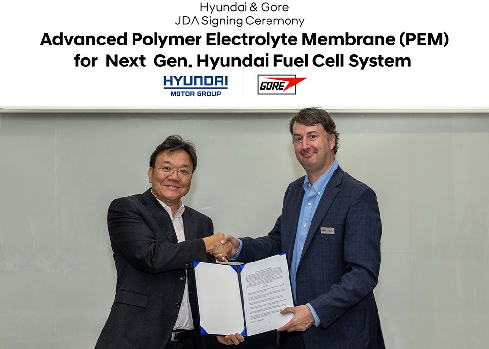 Hyundai Motor Company and Kia, and Gore signed an agreement to jointly develop polymer electrolyte membranes for next-generation hydrogen electric vehicles.