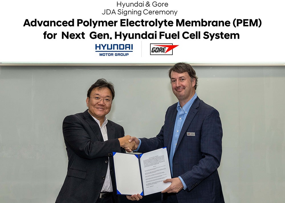 Hyundai Motor Company and Kia, and Gore signed an agreement to jointly develop polymer electrolyte membranes for next-generation hydrogen electric vehicles.