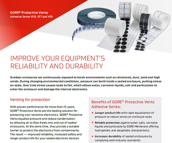 GORE® Protective Vents - Adhesive Vents Product Series - Data Sheet & Installation Guide