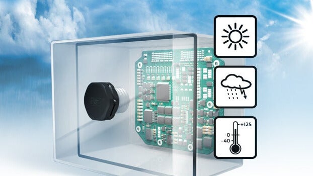 Electronic vent with sun, lighting and storm clouds in the background