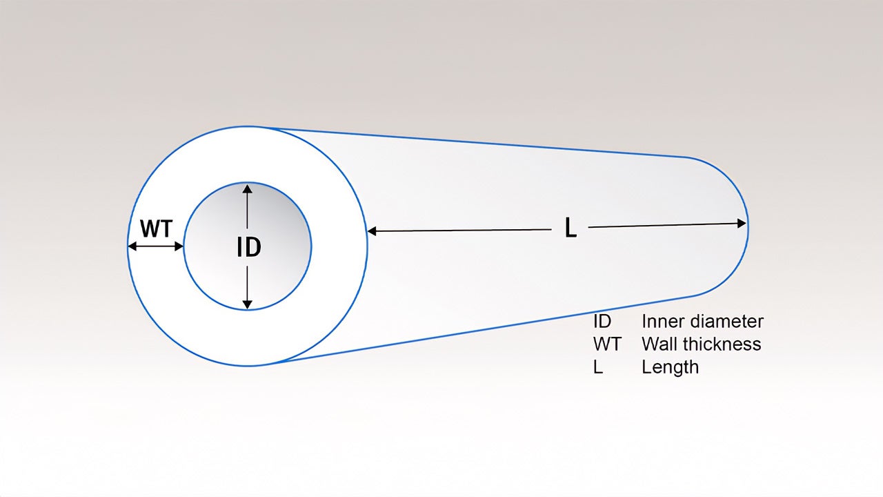 peristatic pump tubing series PFL dimensions