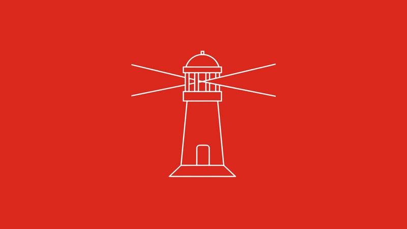 Vector icon showing a flashing lighthouse.