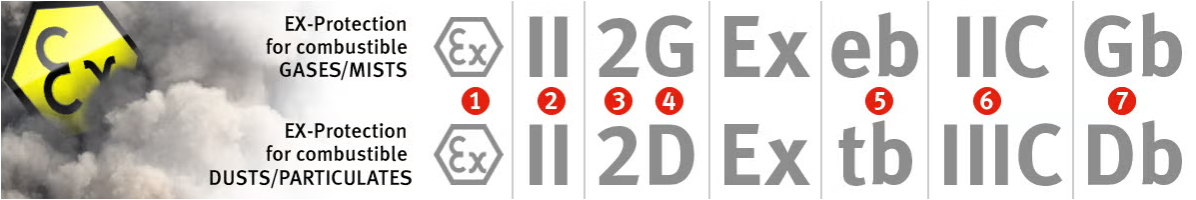 graphic explaining code structure for ex protection for combustible gases and dusts