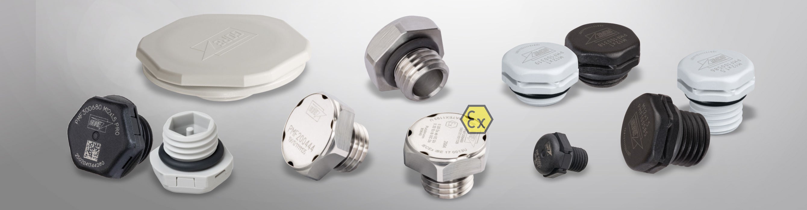 Group shot of GORE® Protective Vents Screw-In Series