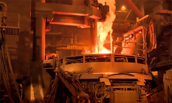 interior shot of steel plant