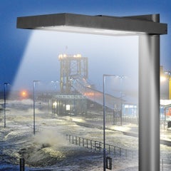 weef led light over work site or plant at night