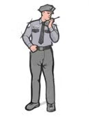 illustration of police officer talking on radio