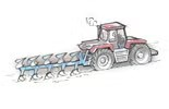 illustration of tractor pulling a plow