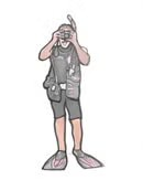 illustration of person with scuba gear and a camera