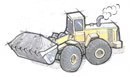 illustration of large construction vehicle with scoop