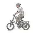 illustration of person riding ebike