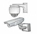 illustration of two surveillance cameras