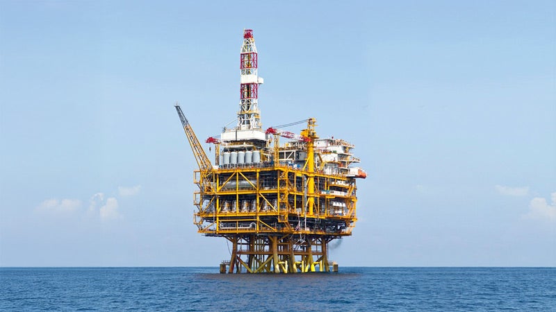 Oil Rig Platform on the Ocean