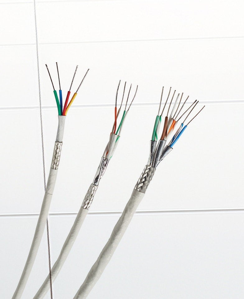 3 Ethernet cables with internal wiring visible.