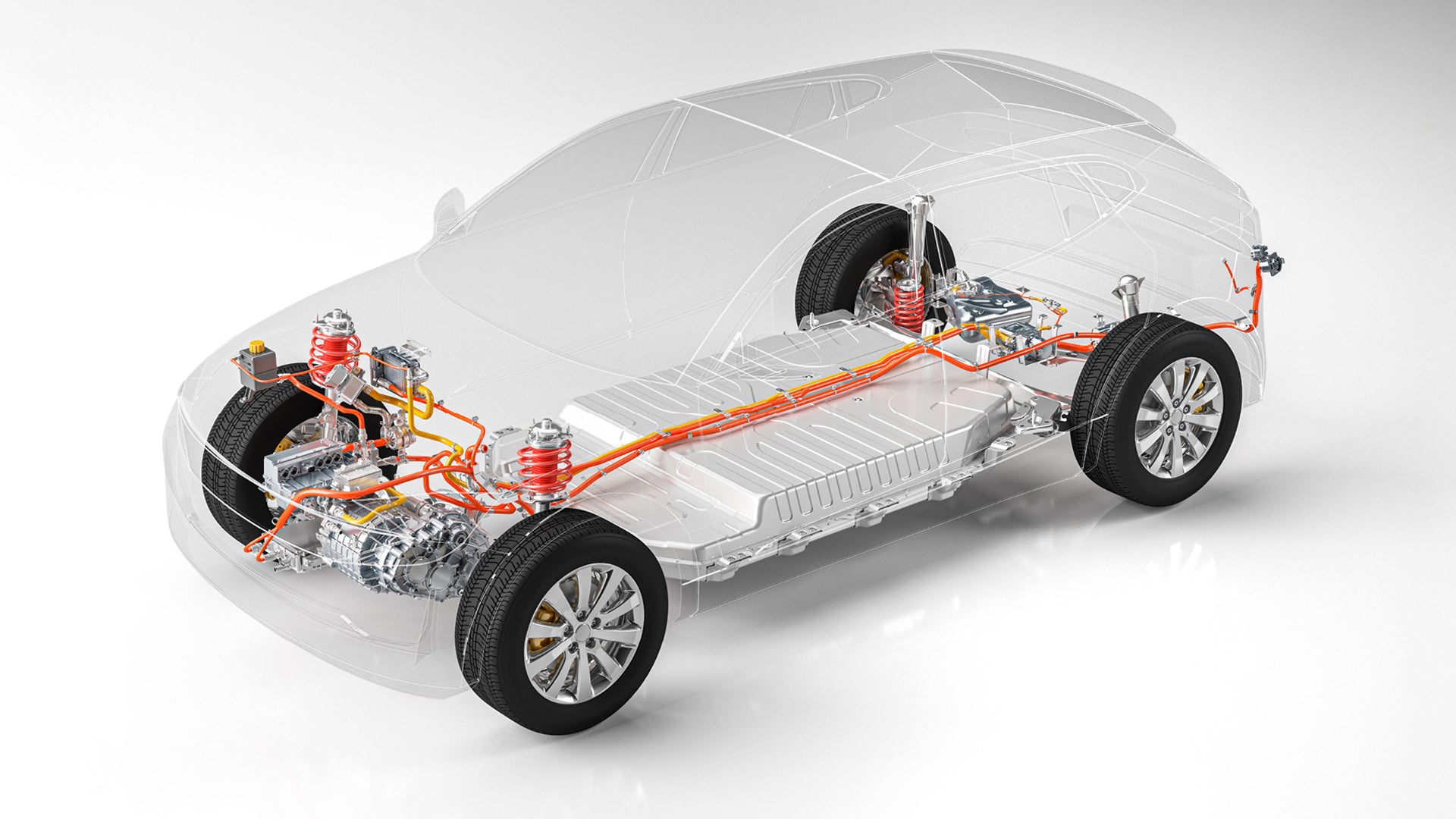 Illustration of electric car with Gore products