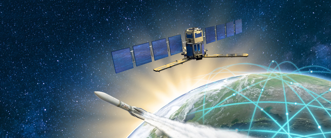 Satelite orbiting planet