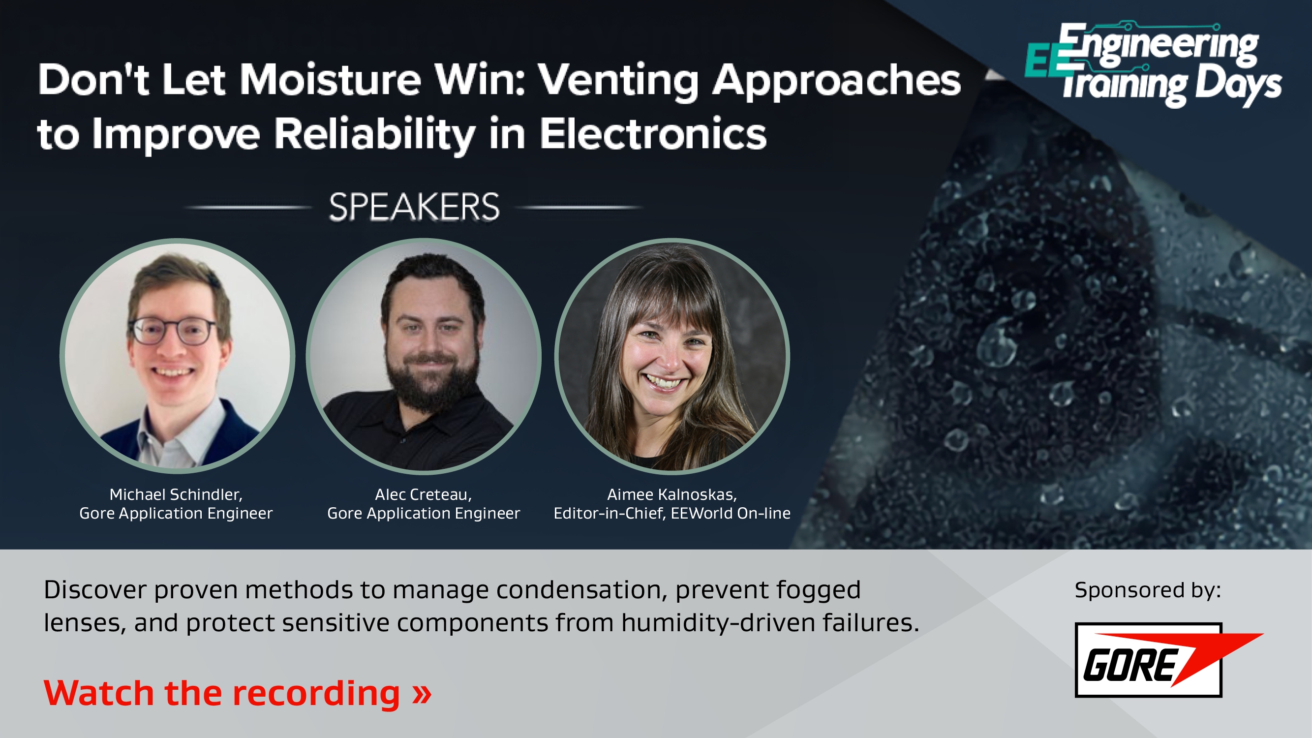 Don’t Let Moisture Win: Venting Approaches to Improve Reliability in Electronics webinar slide