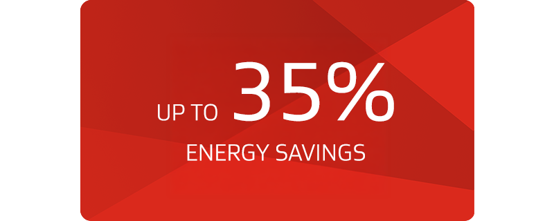 up to 35% energy savings