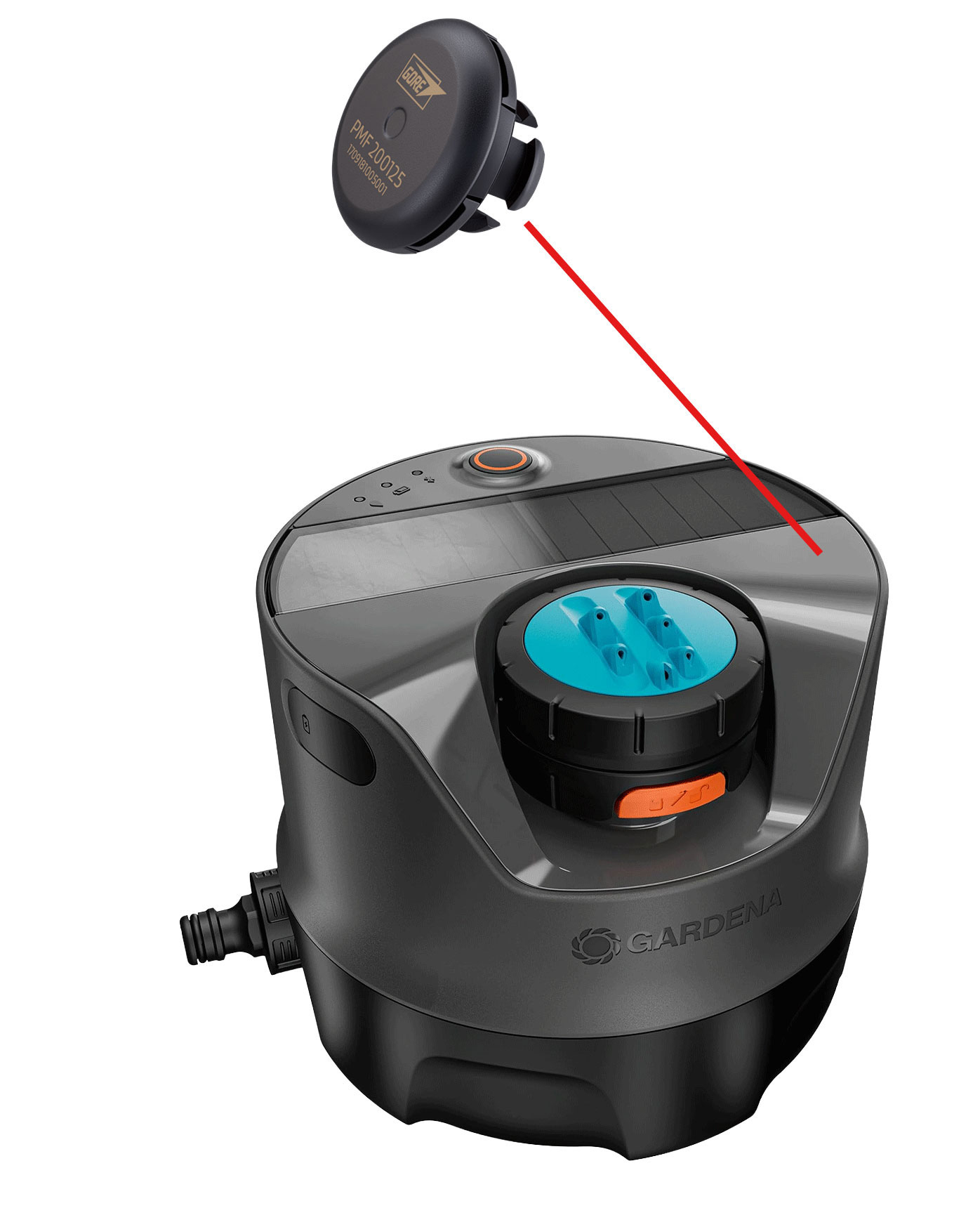 GORE® PolyVent XS Snap-in vent in the Gardena irrigator