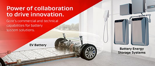 Power of collaboration to drive innovation: Gore’s commercial and technical capabilities for battery system solutions including EVs and energy storage systems.