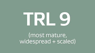 TRL 9 indicates most mature, widespread and scaled technology