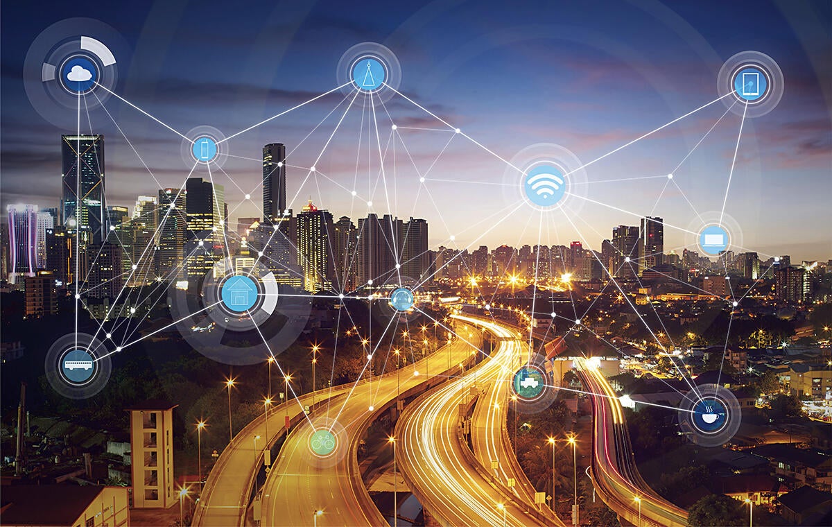 5G connectivity in city.