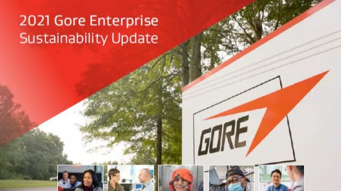 The cover of the 2021 Gore Sustainability Update document.