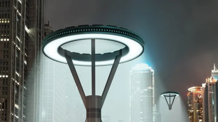 Image of a street lamp at night