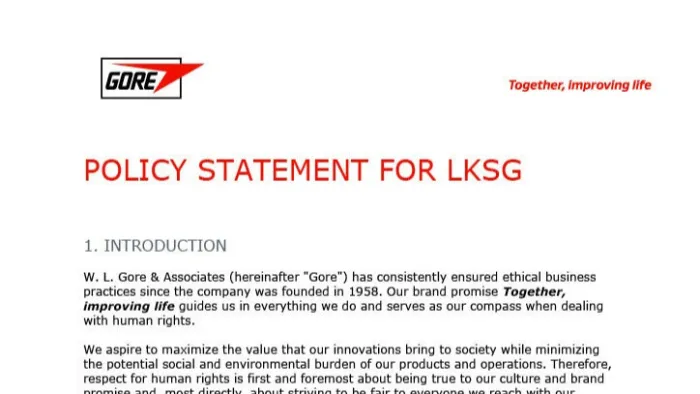 Image of Policy Statement for LkSG