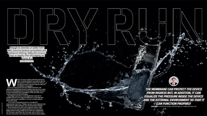 Stylistic water splash. Text reads: Dry Run
