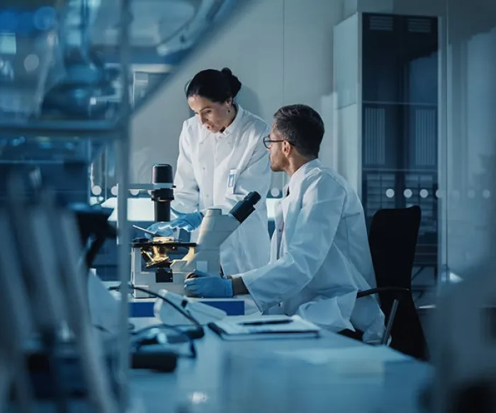scientists running tests in a lab