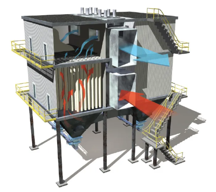 Filter bag house illustration