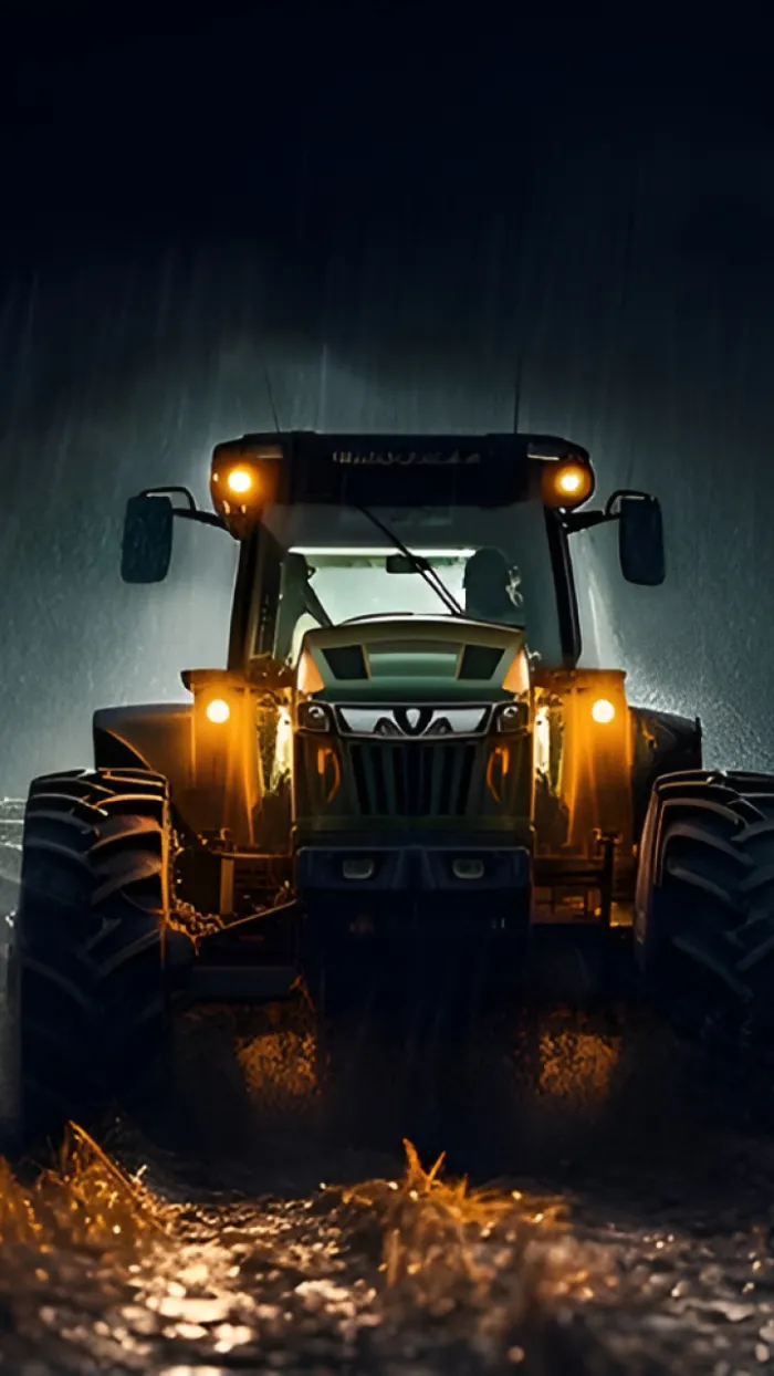 Heavy duty equipment at night