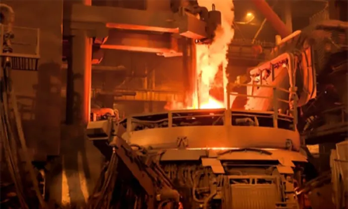 interior shot of steel plant