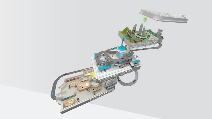 Illustration of innovation, electrification and sustainability concepts