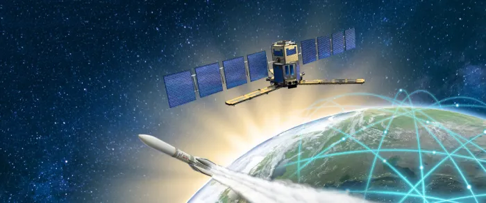 Satelite orbiting planet